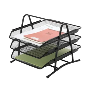 BANDEJA PORTA PAPEL OVE TIPO REJILLA 3 PISOS NEGRO